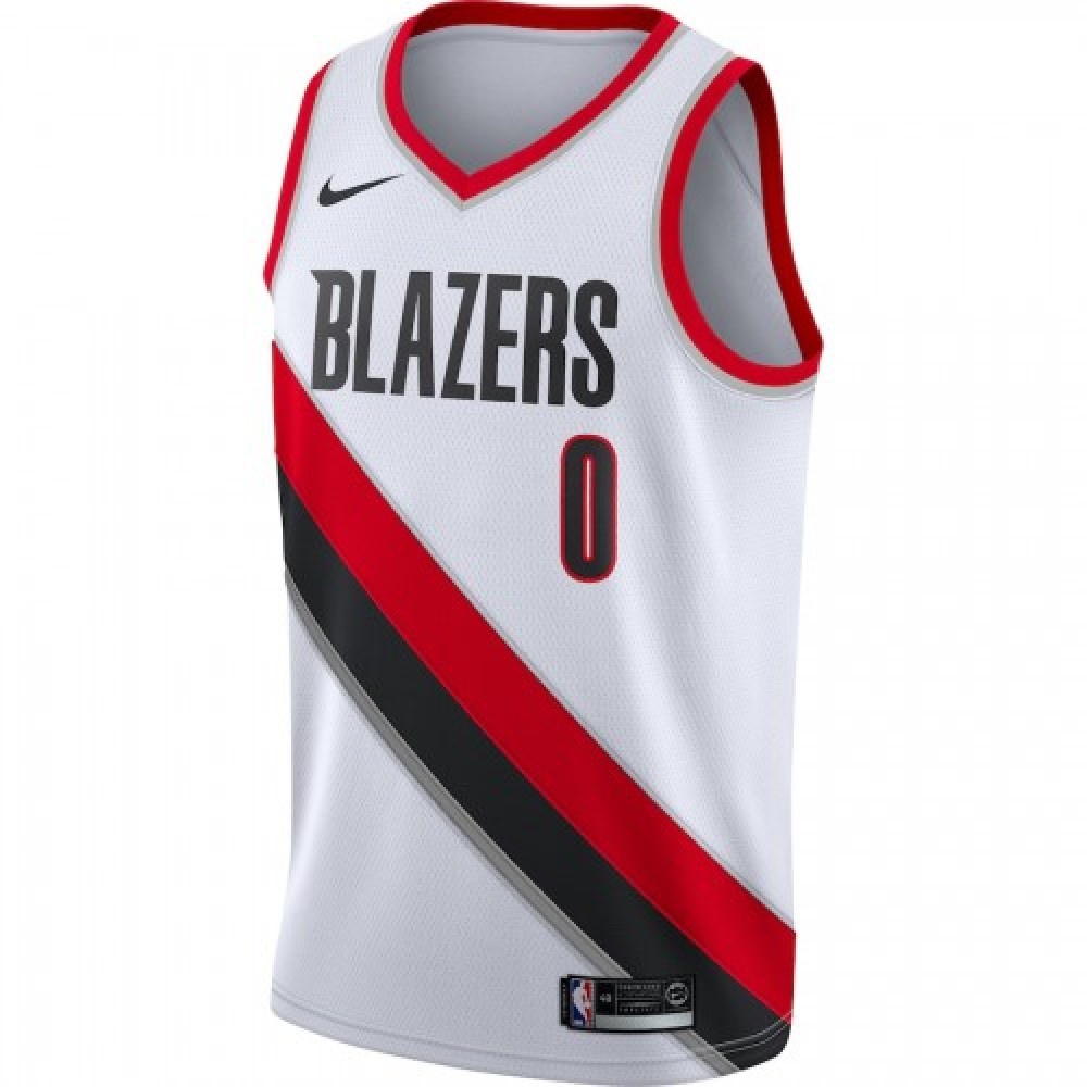 Men's Portland Trail Blazers Damian Lillard #0 White Swingman Jersey - Association Edition-Pro Kit Vault | Brand New 26/27 Sports Jerseys